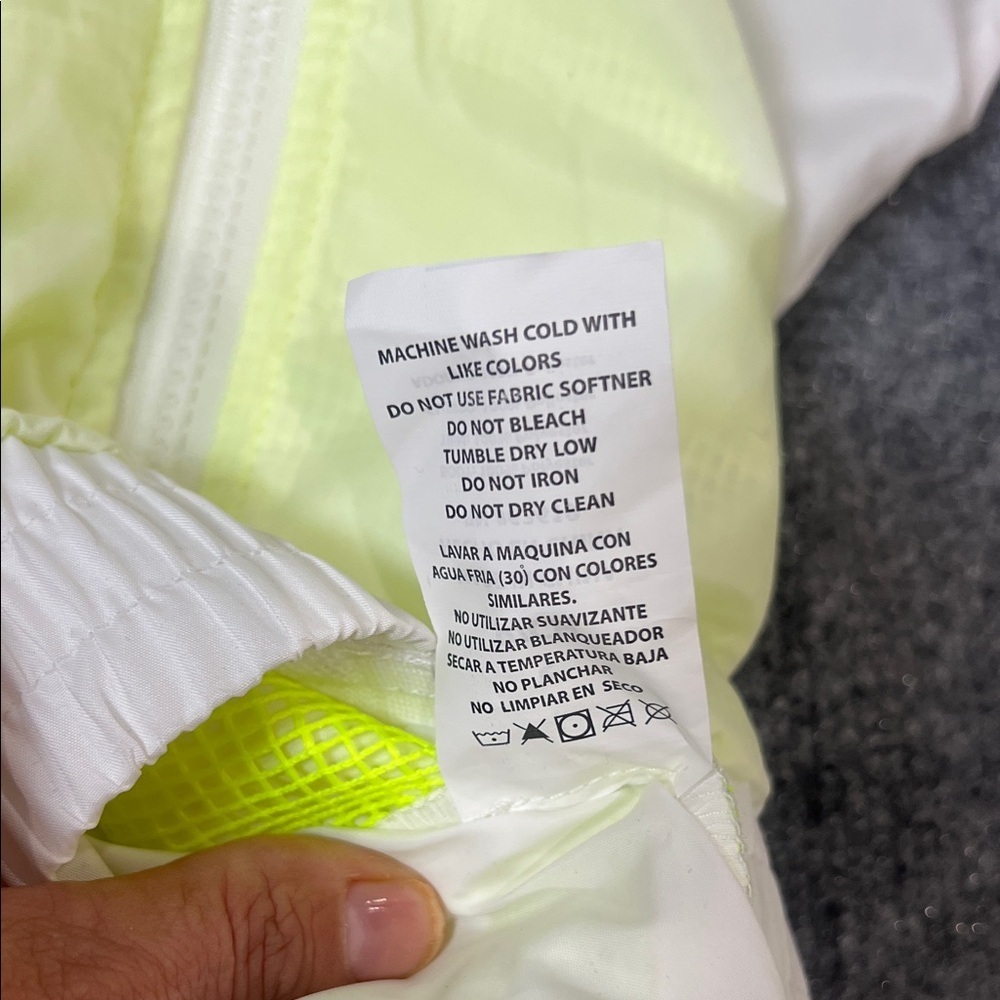 Bebe Sport Windbreak Jacket BEBE White & Yellow Size S - Picture 9 of 9
